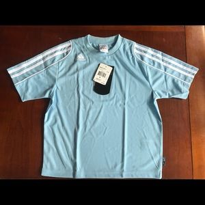 Brand new baby blue Adidas Climalite soccer jersey